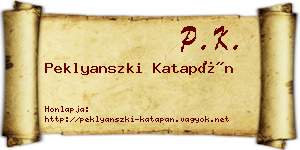 Peklyanszki Katapán névjegykártya